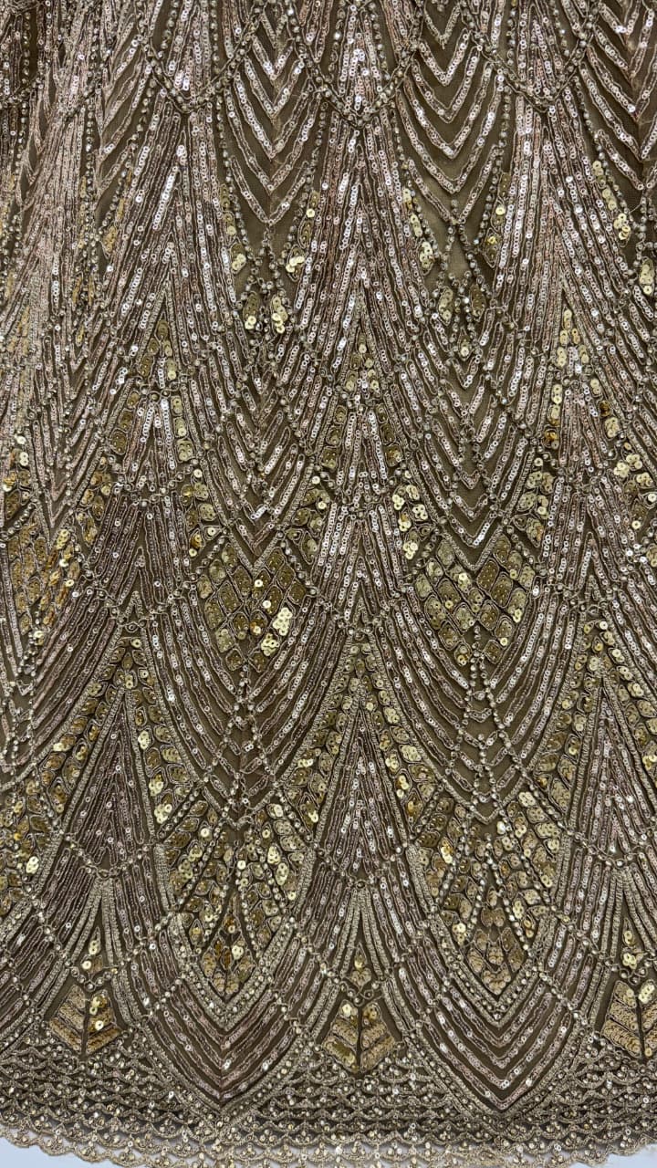 Golden Lehenga Choli in Sequins Work With Beautiful Dupatta and Blouse 