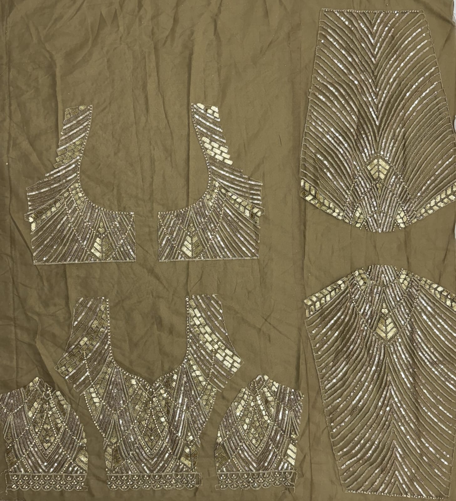 Golden Lehenga Choli in Sequins Work With Beautiful Dupatta and Blouse 