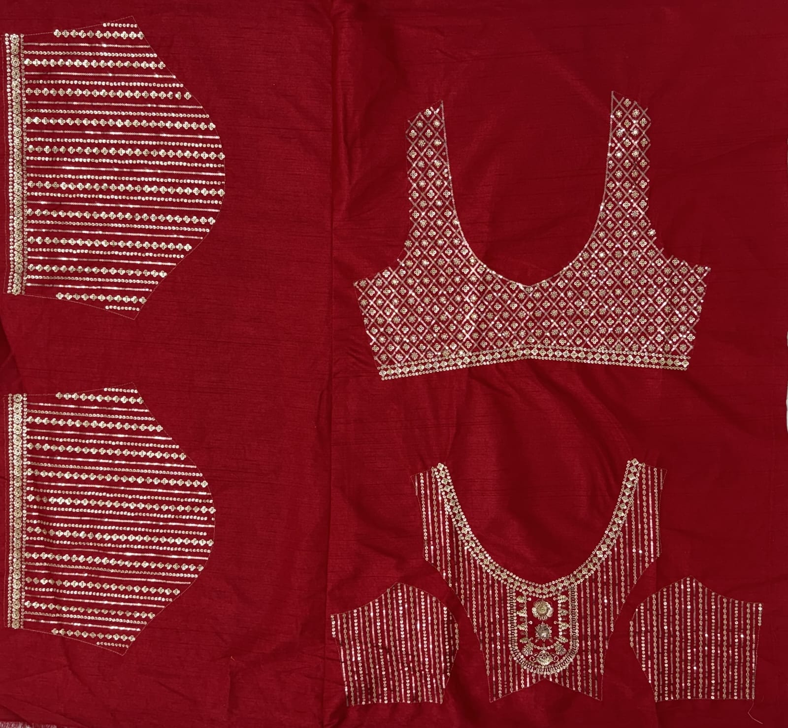 Astonishing Red Hand Work Silk Bridal Lehenga Choli With Double Dupatta