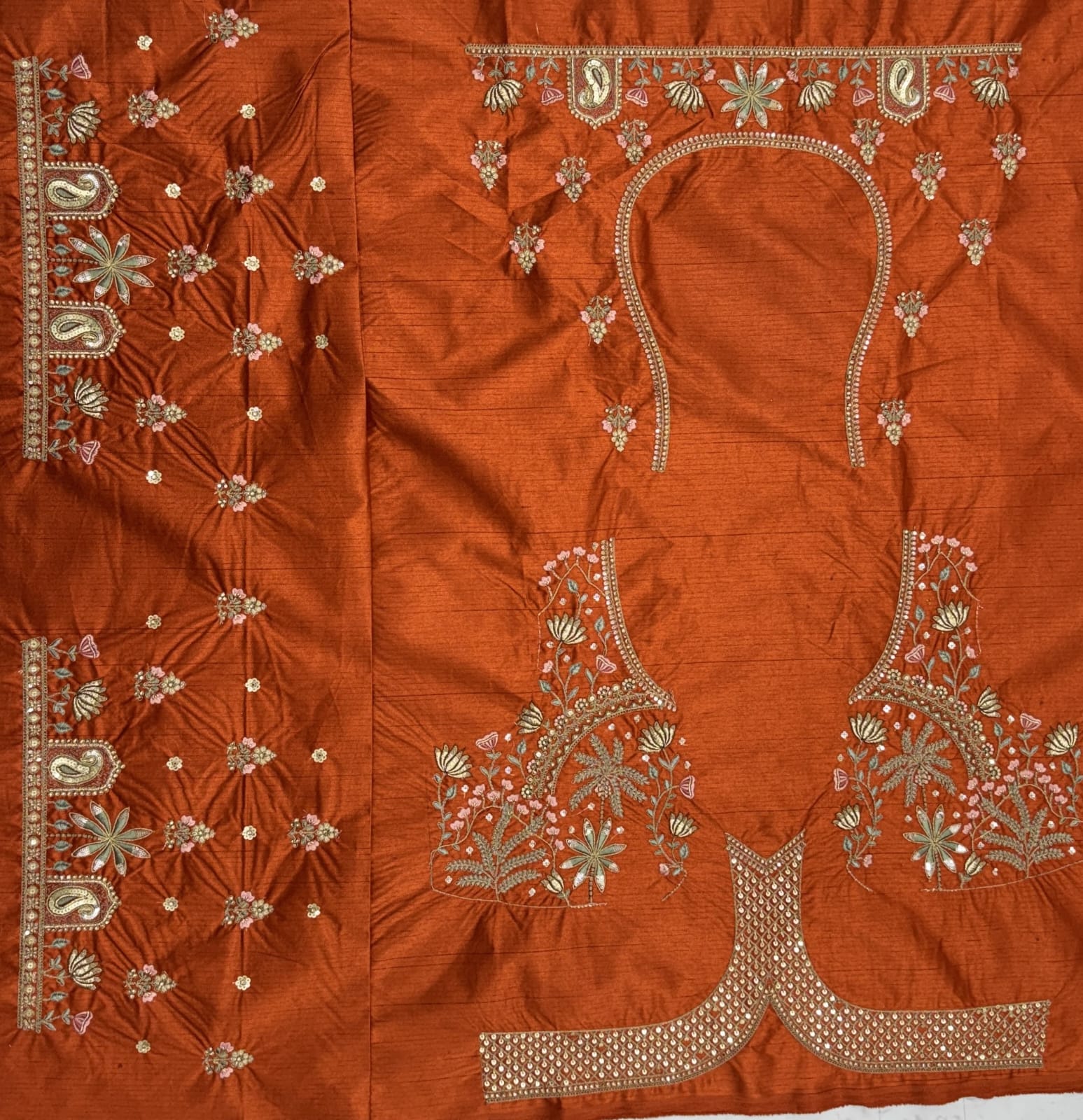 Exclusive Orange Figure Embroidered Designer Bridal Lehenga Choli
