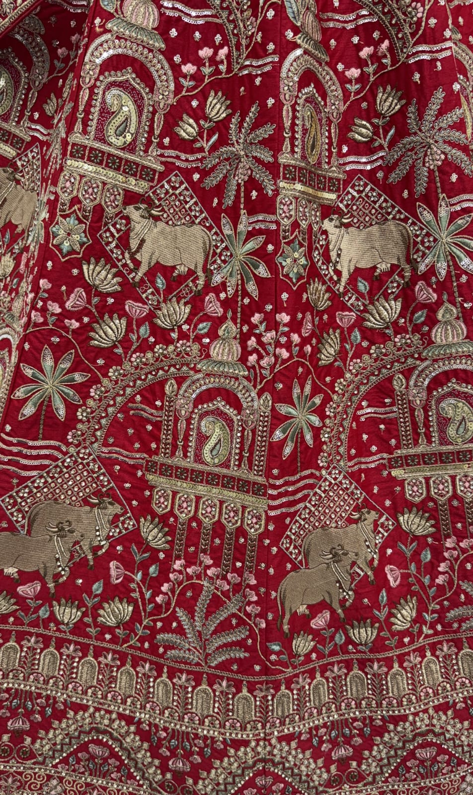 Exclusive Red Figure Embroidered Designer Bridal Lehenga Choli