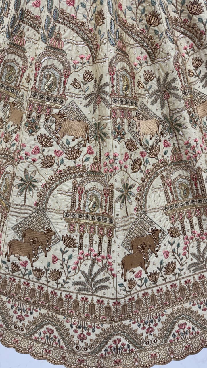 Exclusive White Figure Embroidered Designer Bridal Lehenga Choli