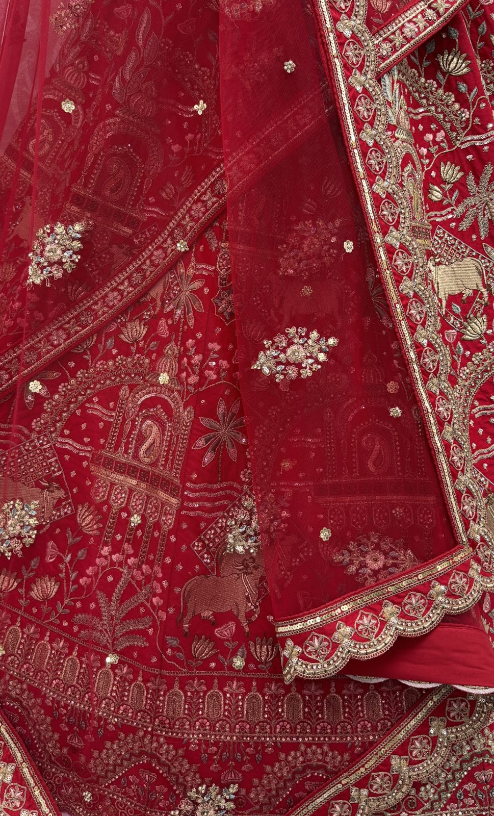 Exclusive White Figure Embroidered Designer Bridal Lehenga Choli