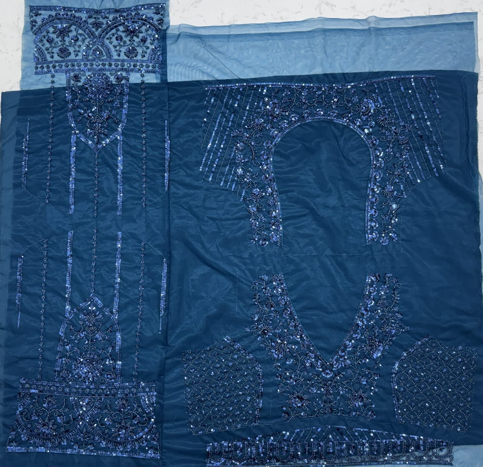 Blue Designer Lehenga Choli in Handwork 