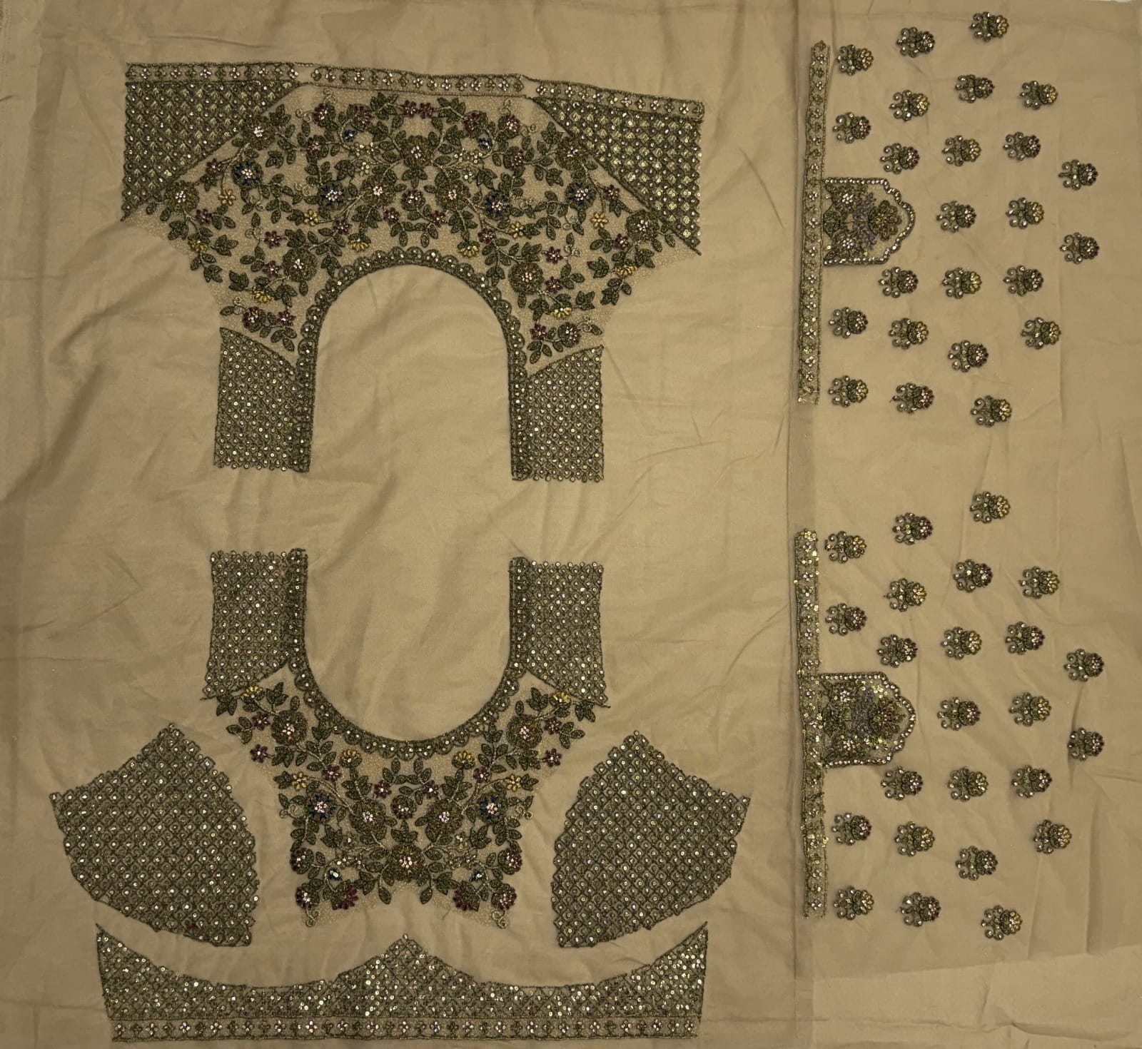 Grand Beige Zari Embroidery Net Sangeet Wear Lehenga Choli With Dupatta