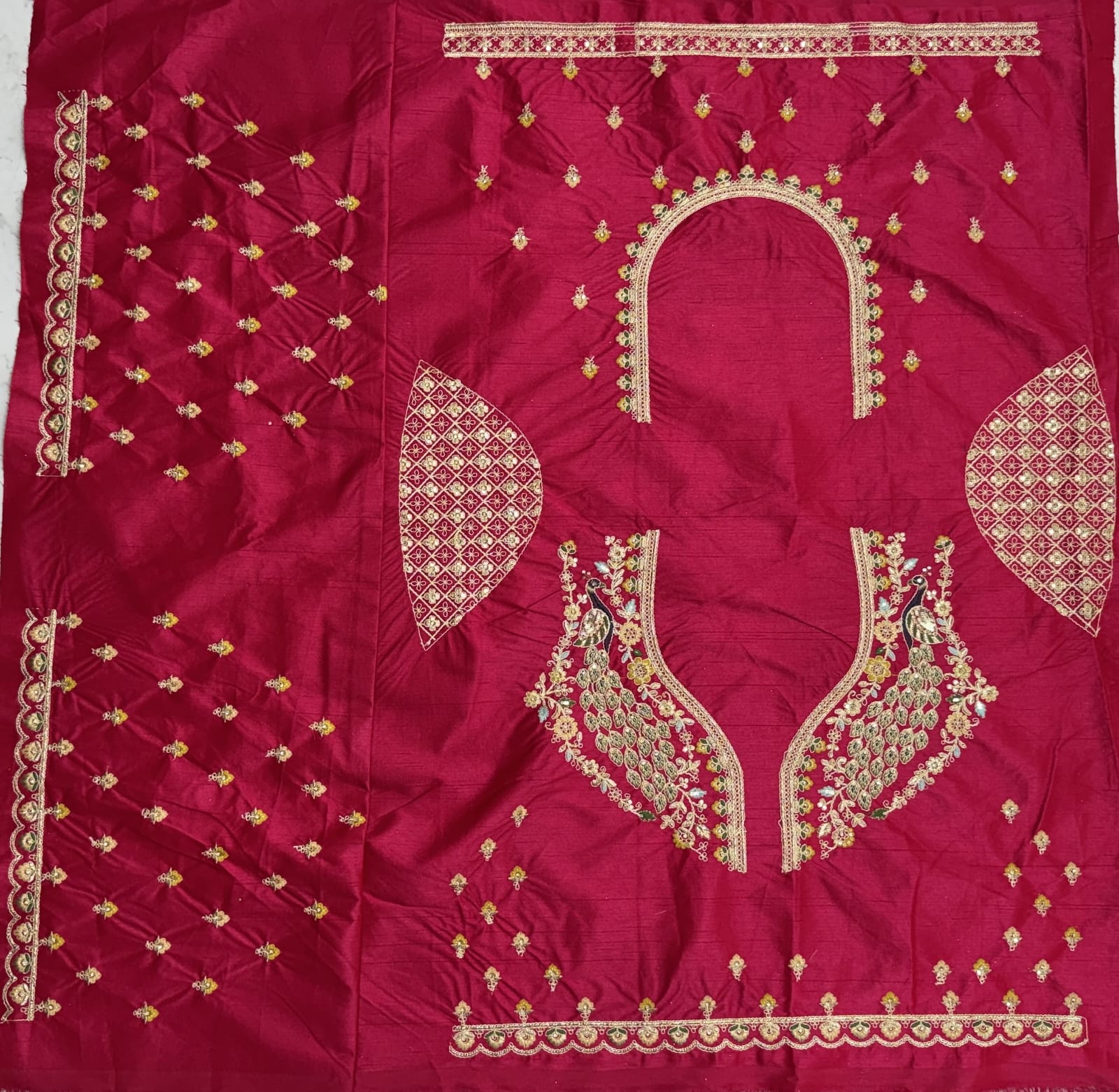 Dazzling Rani Pink Zari Work Silk Bridal Lehenga Choli With Double Dupatta