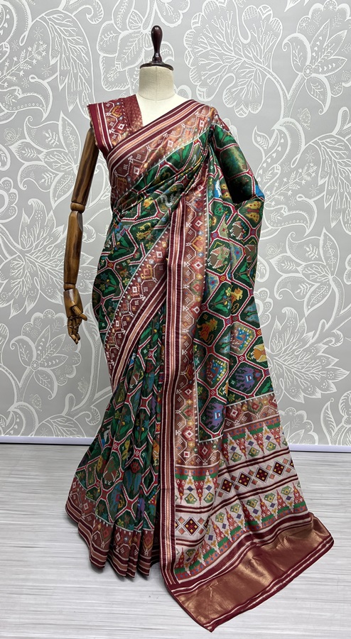 Pure Patola Saree collection Utmost Elegance Designed Pure Patola Meena Silk Saree