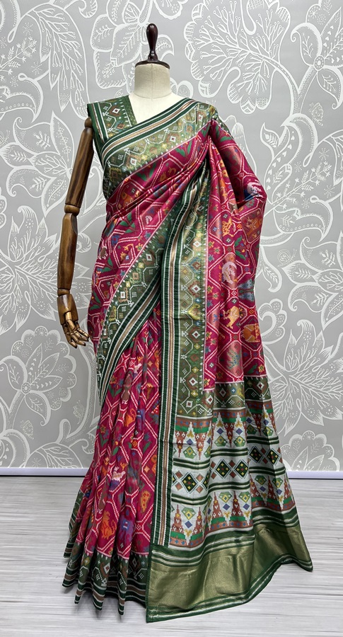 Pure Patola Saree collection Utmost Elegance Designed Pure Patola Meena Silk Saree