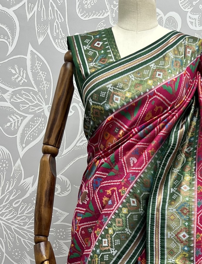 Pure Patola Saree collection Utmost Elegance Designed Pure Patola Meena Silk Saree
