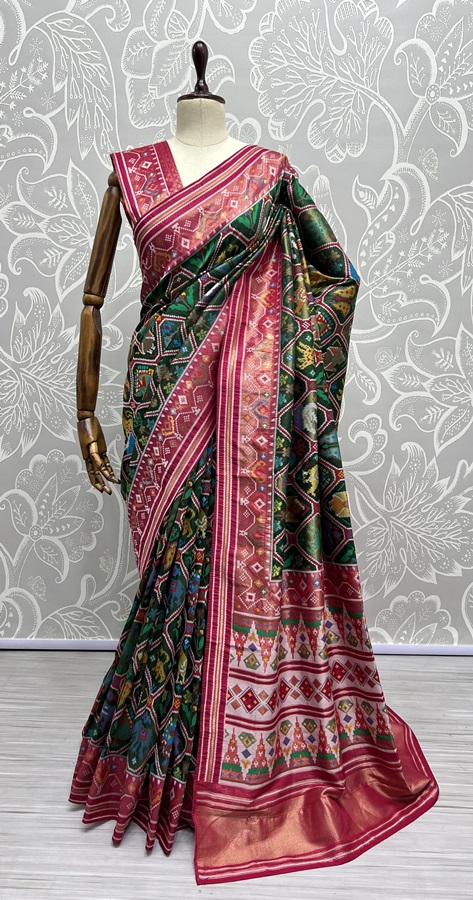 Utmost Elegance Designed Pure Patola Meena Silk Saree 