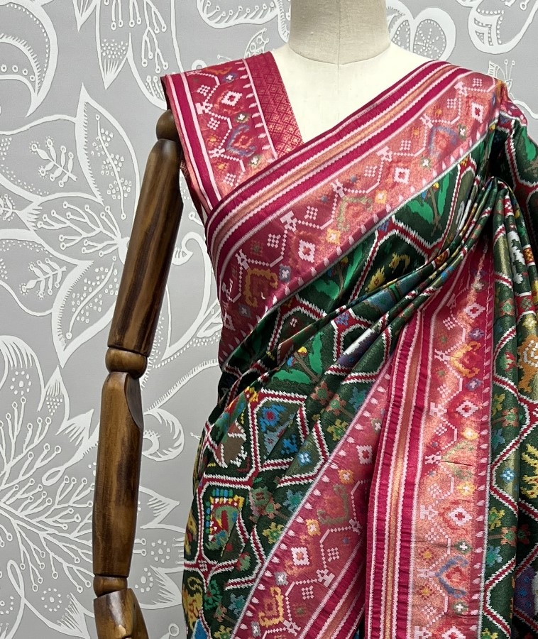 Utmost Elegance Designed Pure Patola Meena Silk Saree 