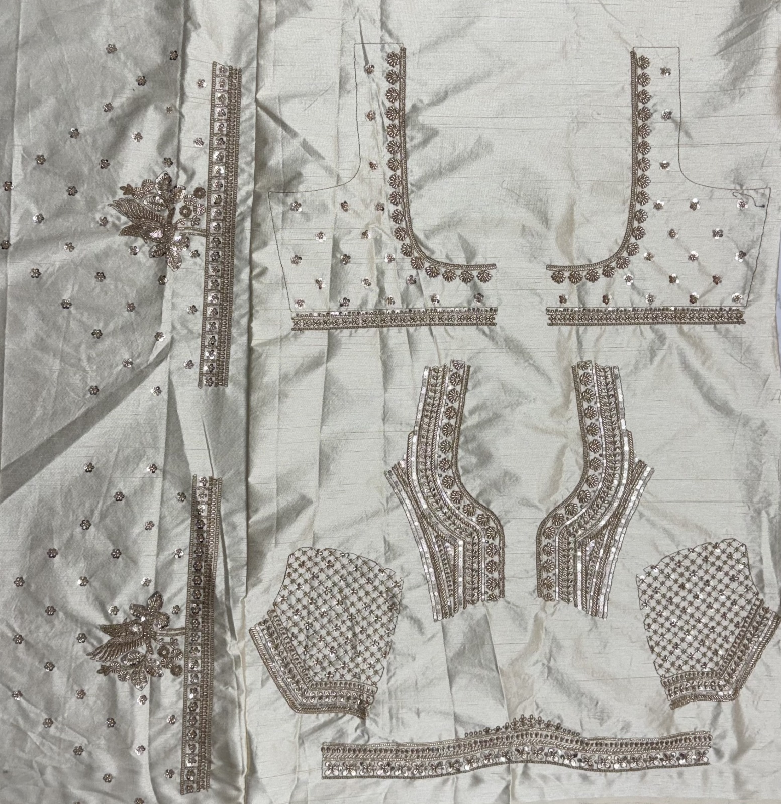 Ravishing Off White Sequins Silk Bridal Lehenga Choli With Double Dupatta