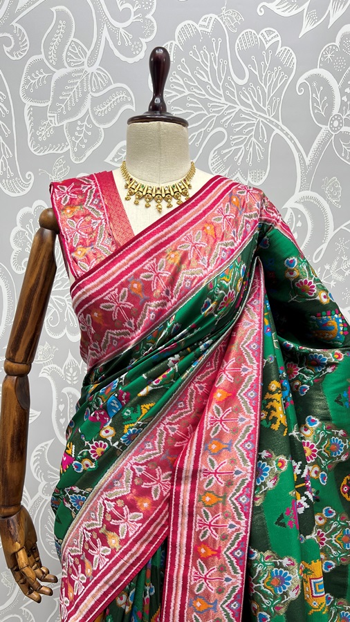  Hand Dyed Meena Silk Thread Crafted Patola Saree 