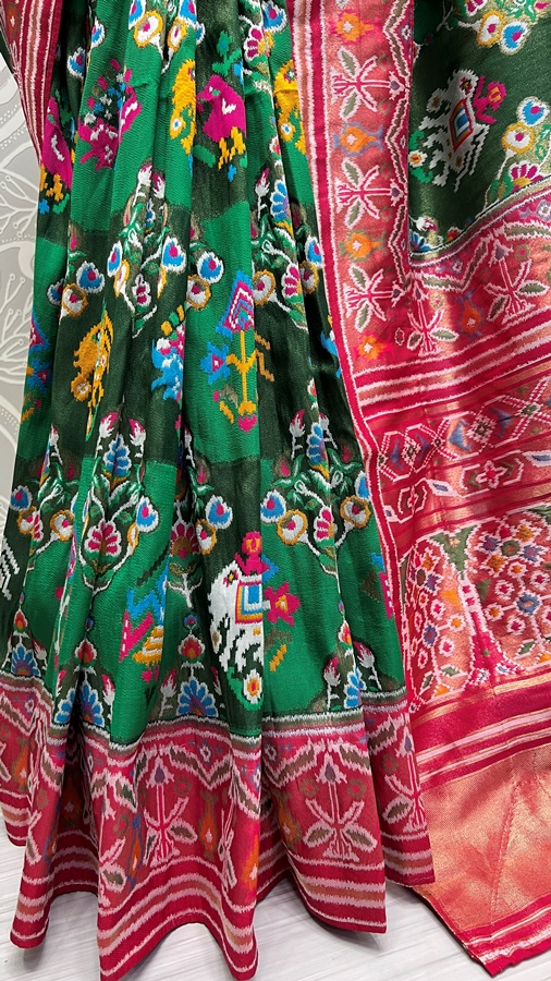  Hand Dyed Meena Silk Thread Crafted Patola Saree 