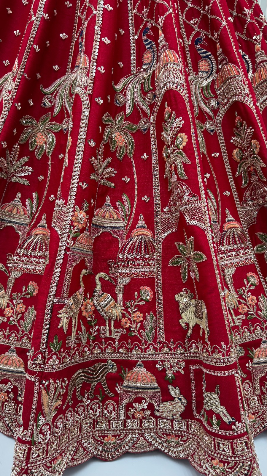 Silk Red Festival Wear Embroidery Work Lehenga Choli