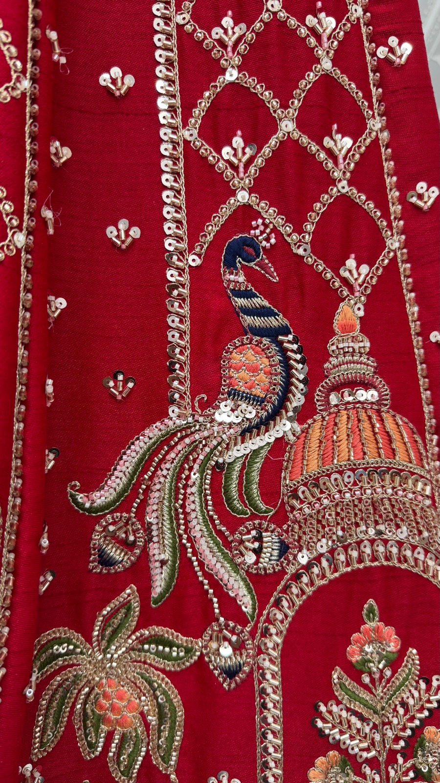 Silk Red Festival Wear Embroidery Work Lehenga Choli