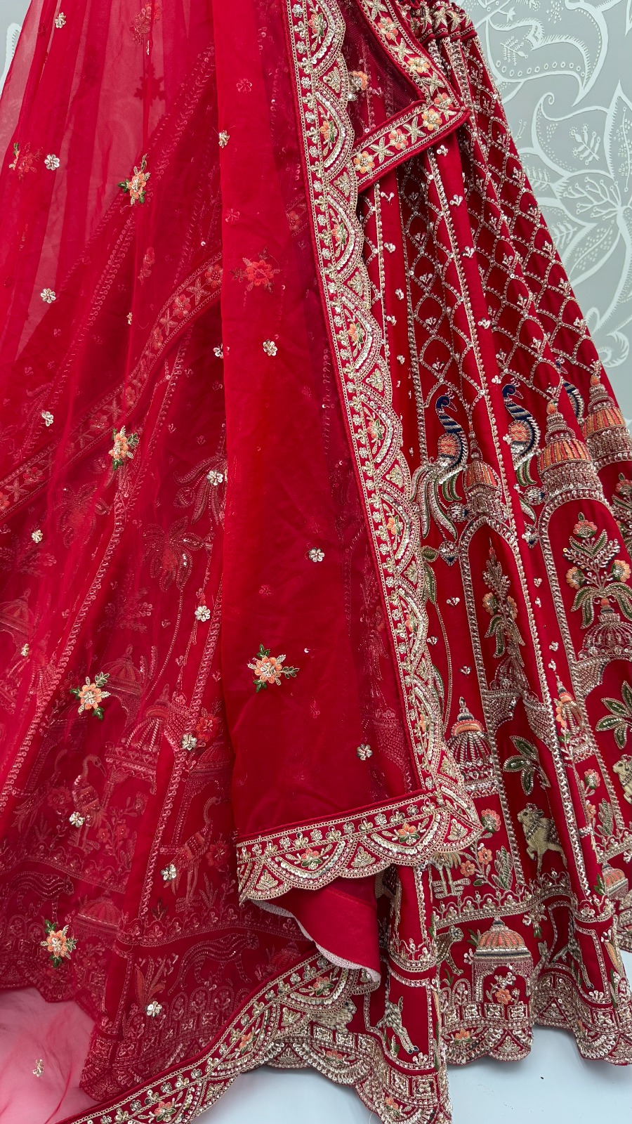 Silk Red Festival Wear Embroidery Work Lehenga Choli