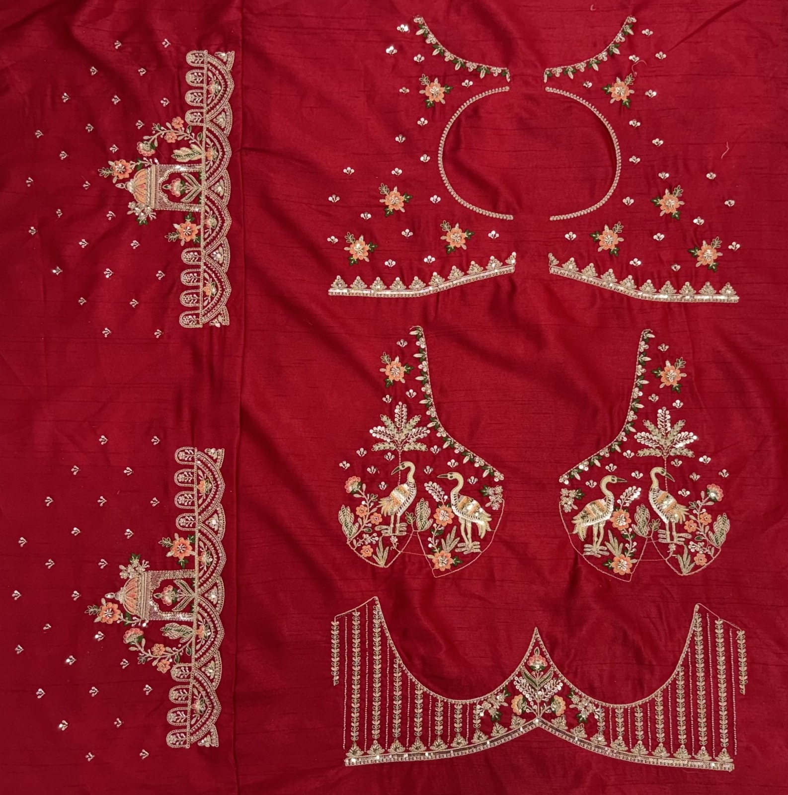 Silk Red Festival Wear Embroidery Work Lehenga Choli