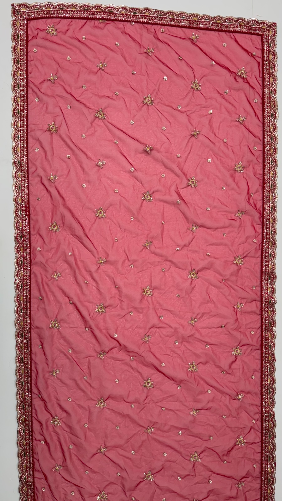 Pink Motif and Crystal Beads Work Bridal Lehenga Choli