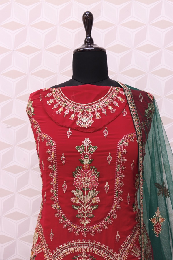 Faux Georgette Party Wear Salwar Kameez in with Sequence work