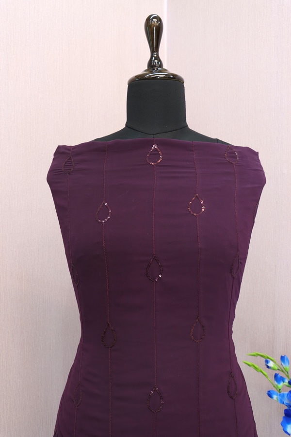 Georgette Reception Salwar Kameez in PURPLE with Sequence work