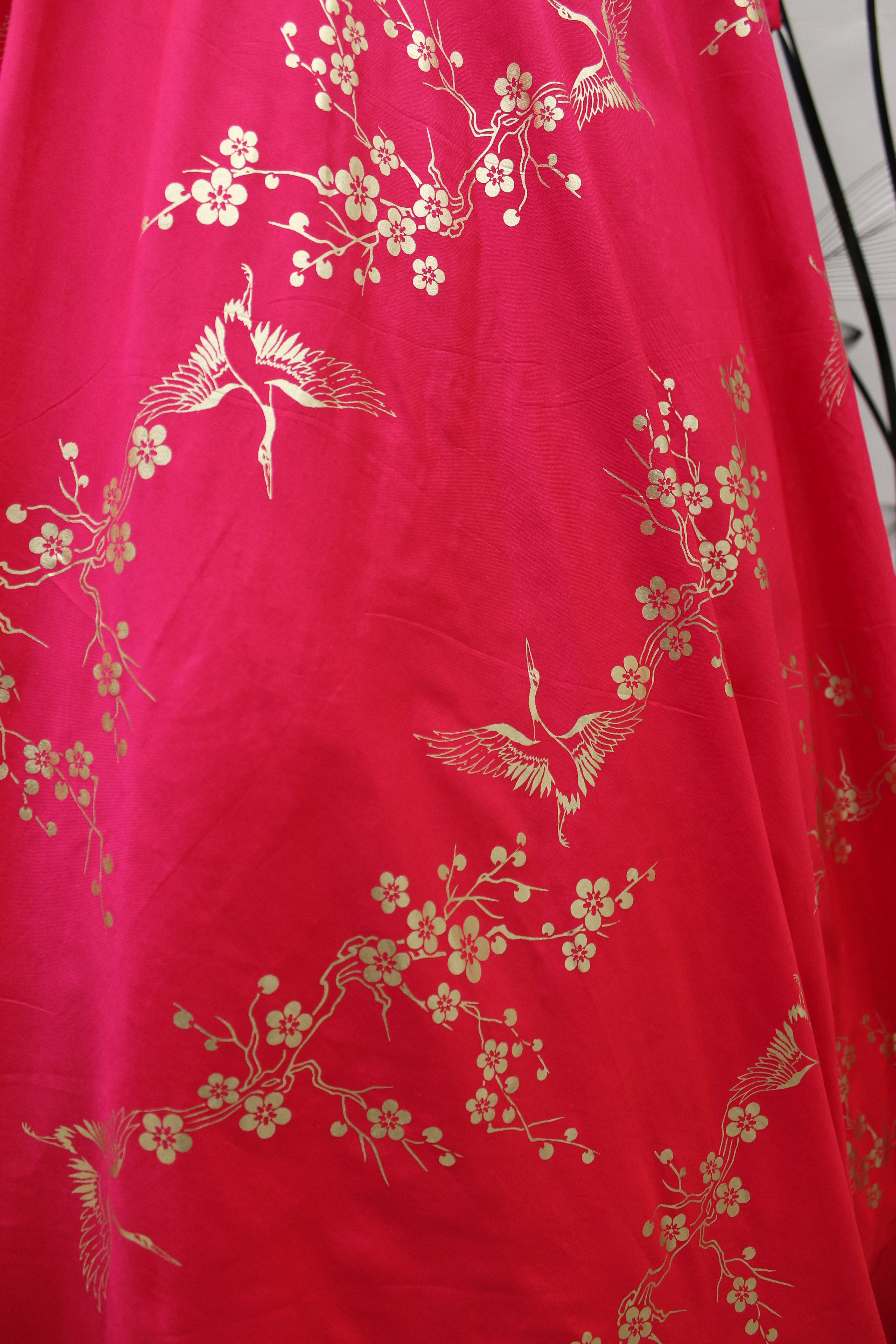Pink Taffeta With Designer Foil Printed Gown
