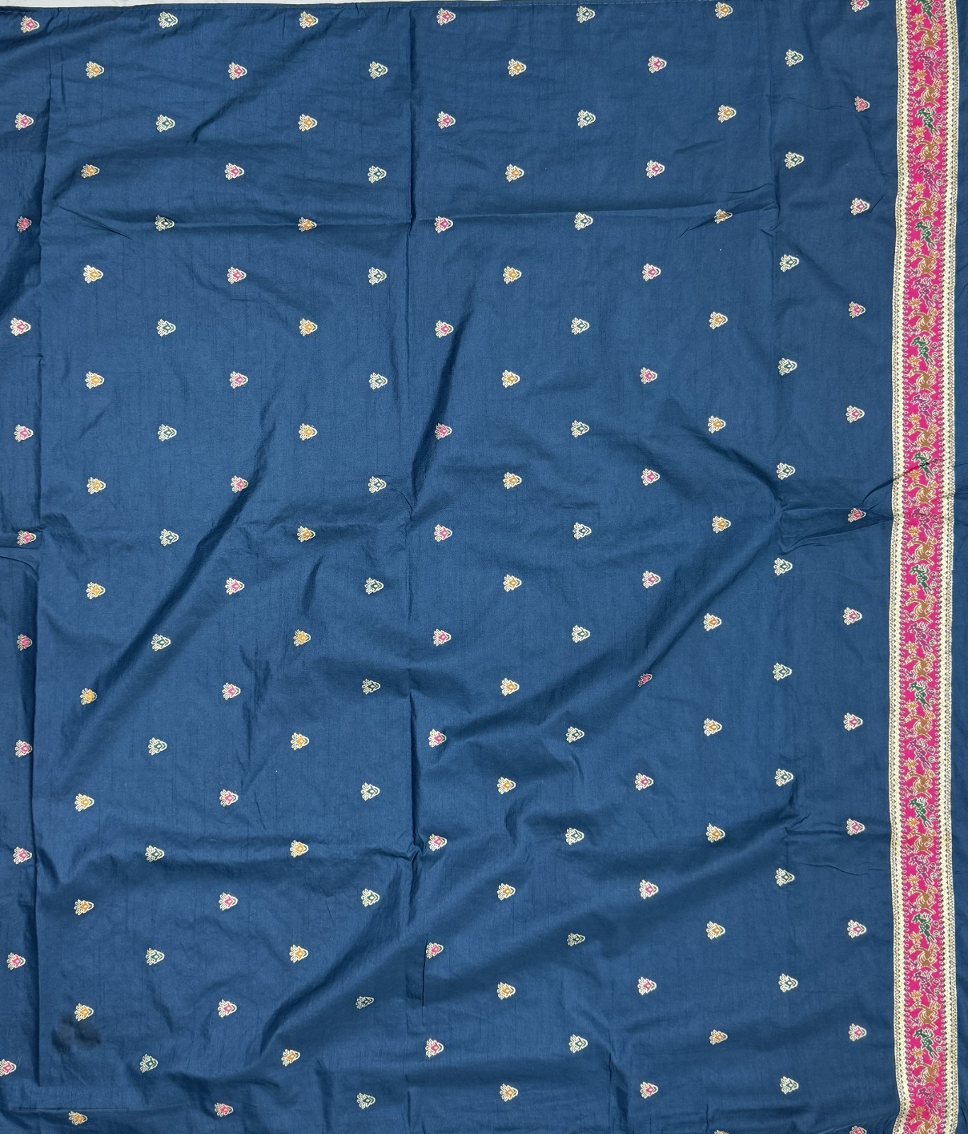 Marvelous Navy Blue Zari Work Pashmina Silk Saree With Blouse