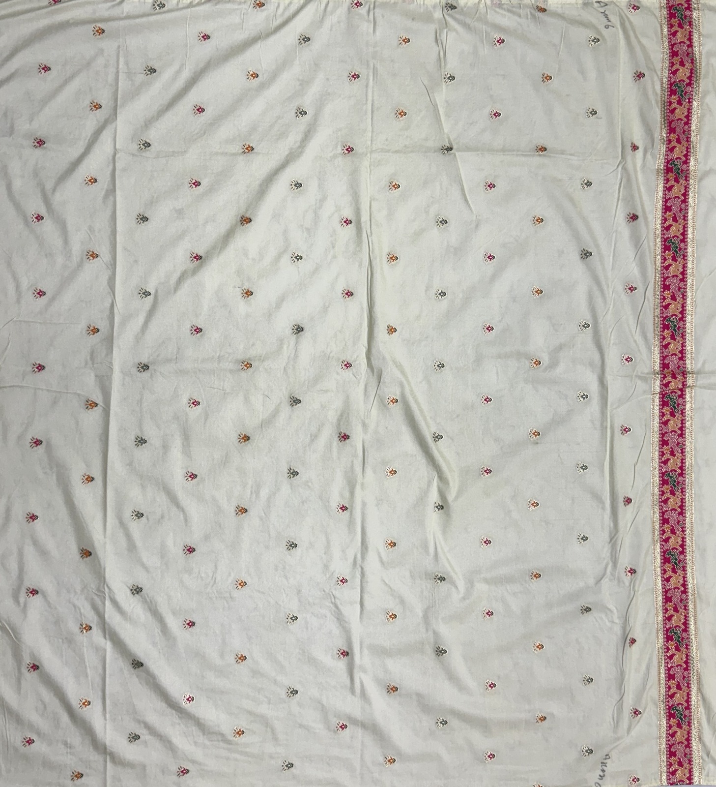 Excellent Cream Zari Work Pashmina Silk Festive Wear Saree With Blouse