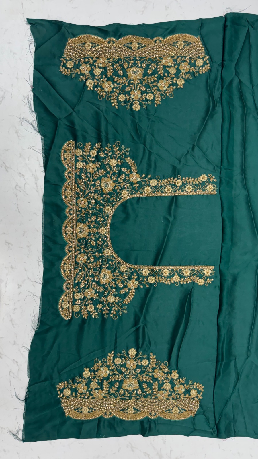 Green Premium Satin Silk Wedding Designer Saree
