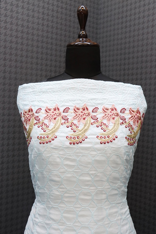 Blend Round Neck Women's Kurta Trouser Dupatta 