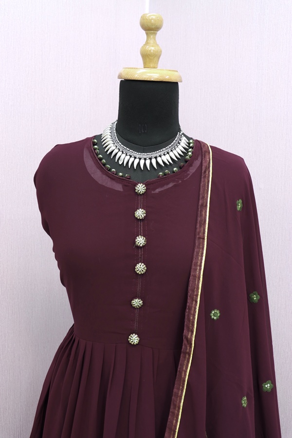  FAUX GEORGETTE WITH EMBROIDERY WORK ANARKALI SALWAR KAMEEZ