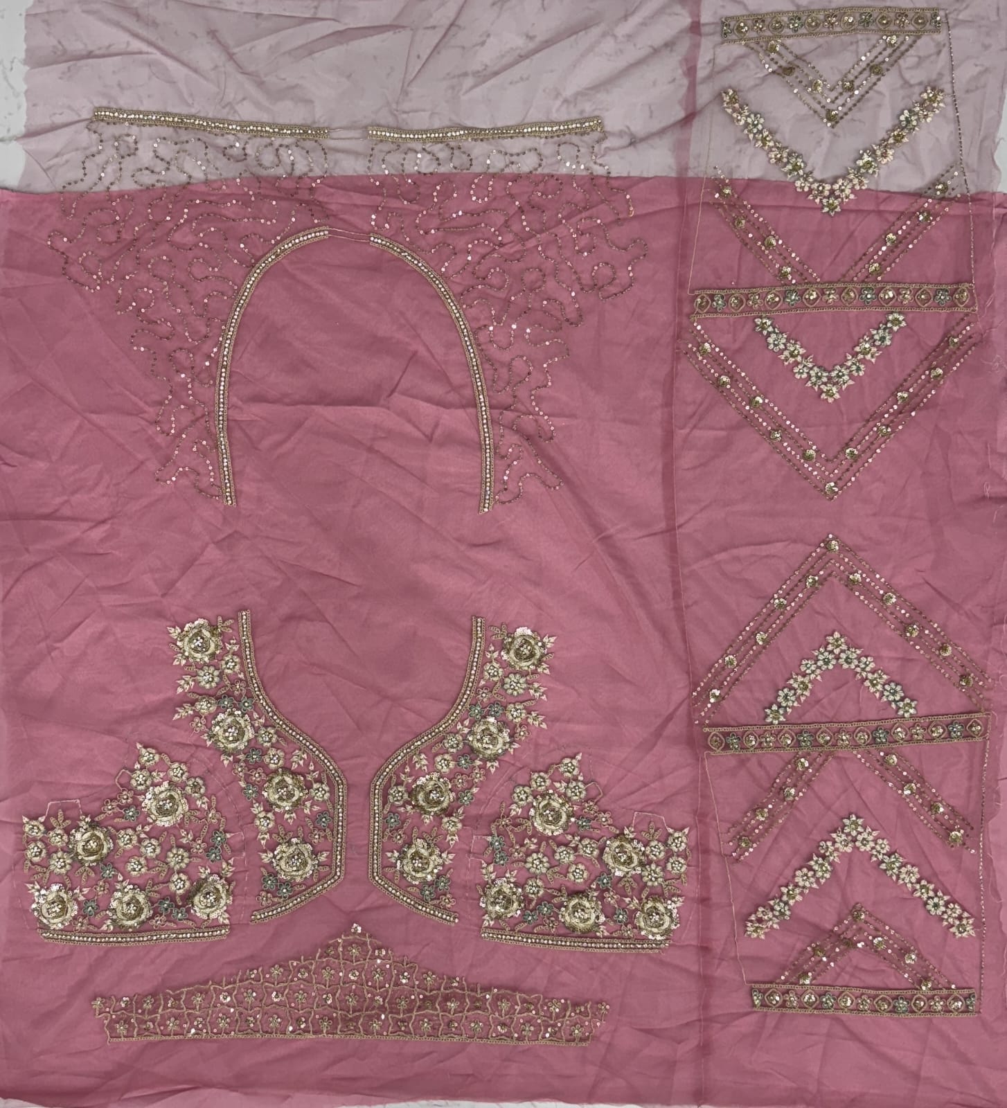 Beautiful Rose Pink Lehenga choli with dupatta and blouse 