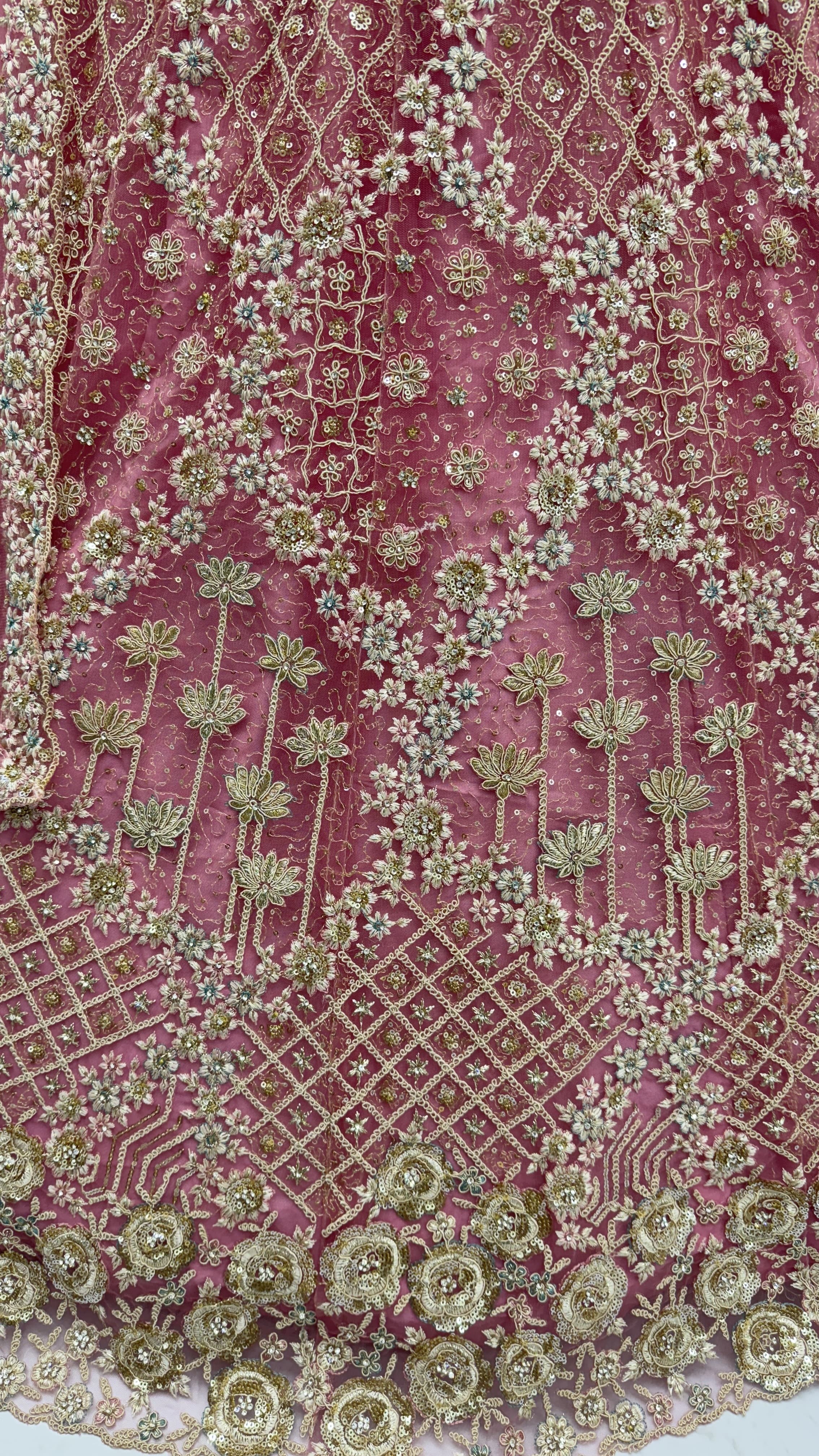 Beautiful Rose Pink Lehenga choli with dupatta and blouse 