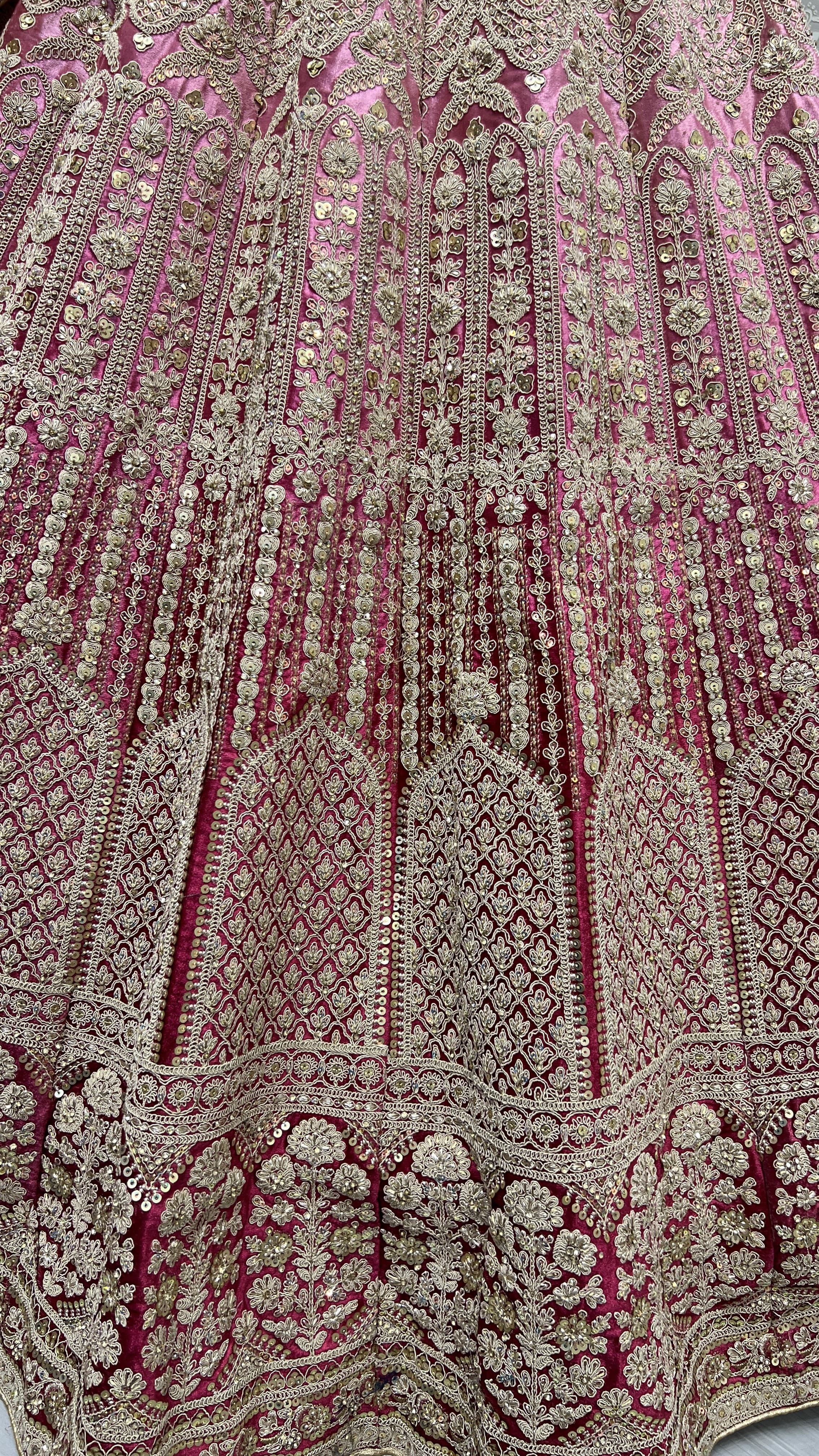 Heavy Work Padded Velvet Red Designer Lehengacholi Perfect for occasional wear