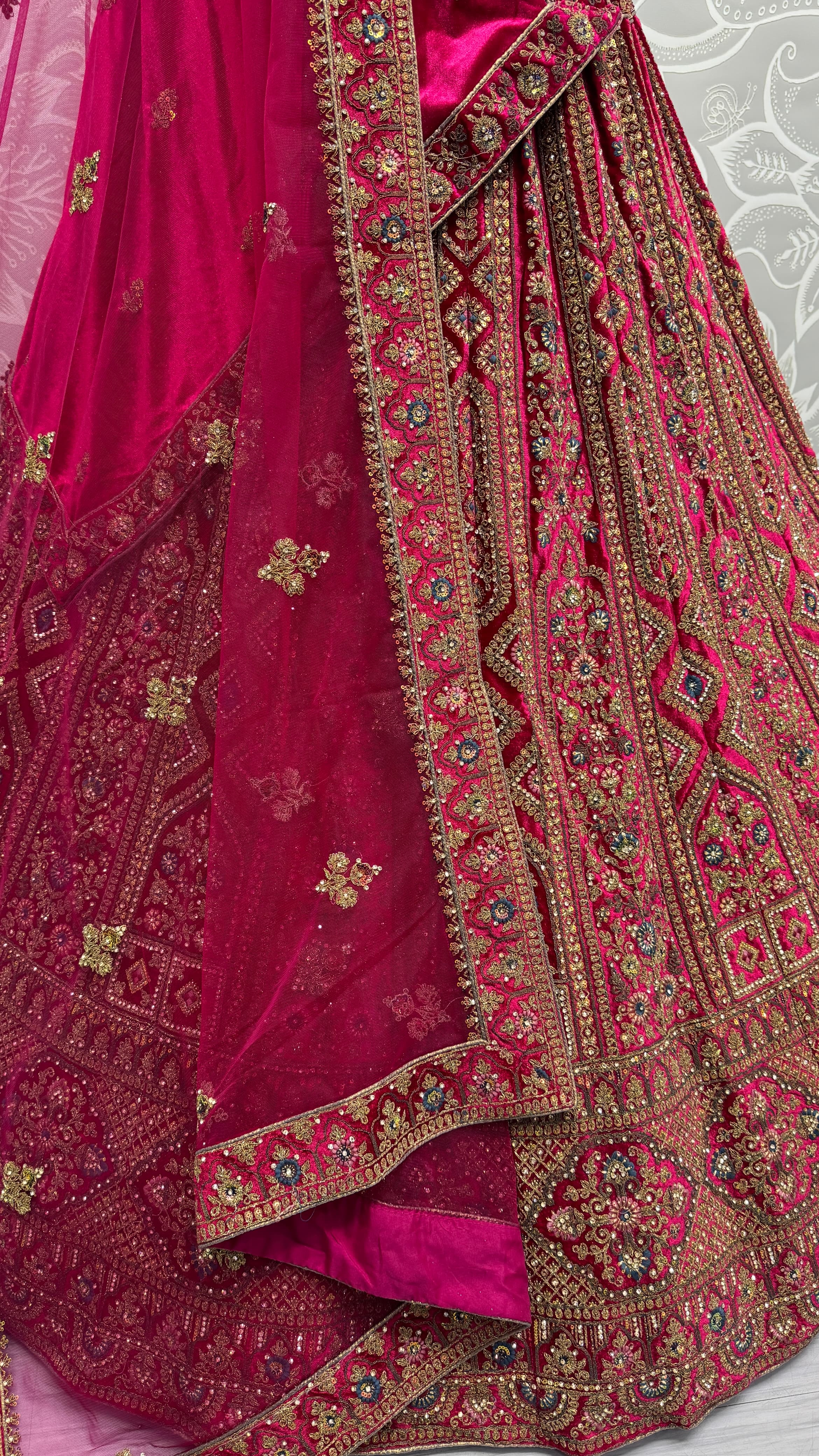Perfect Dori Embroidery Designer Velvet Lehenga choli