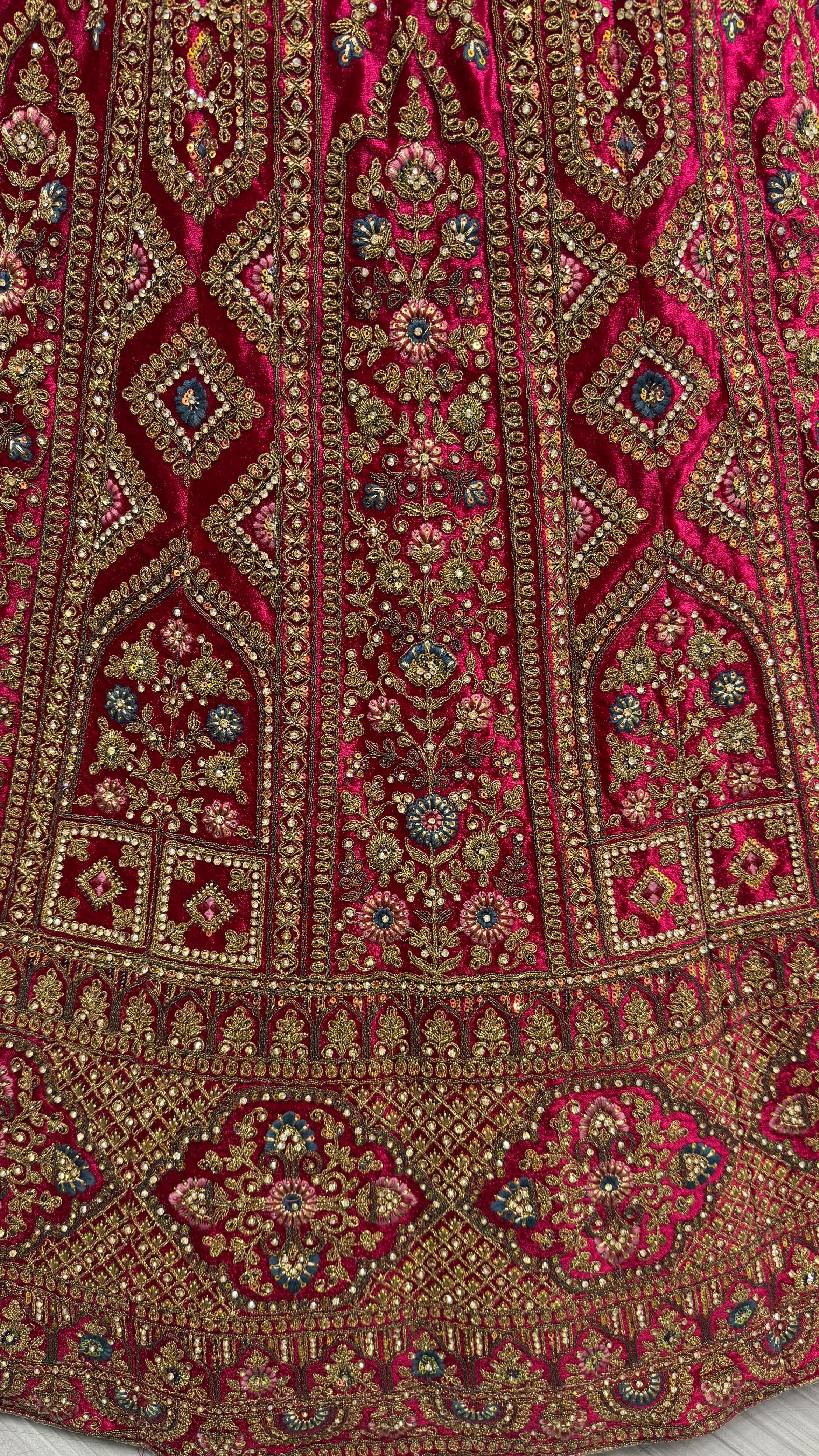 Perfect Dori Embroidery Designer Velvet Lehenga choli