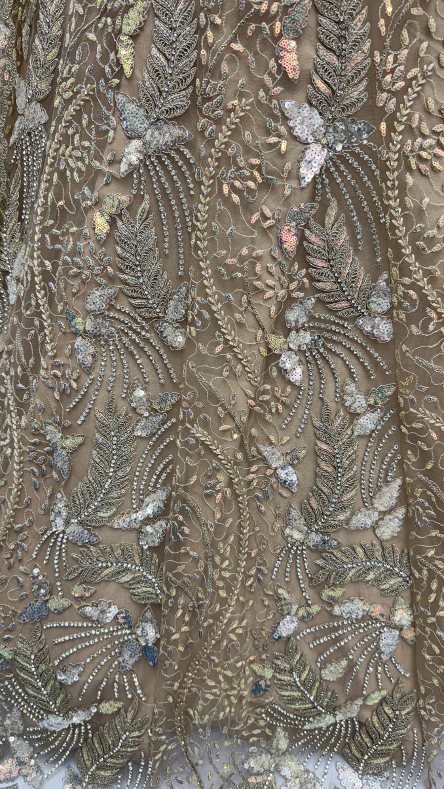 Beautiful Golden Dupatta on  Matching Designer Embroidered Reception wear Lehenga choli 