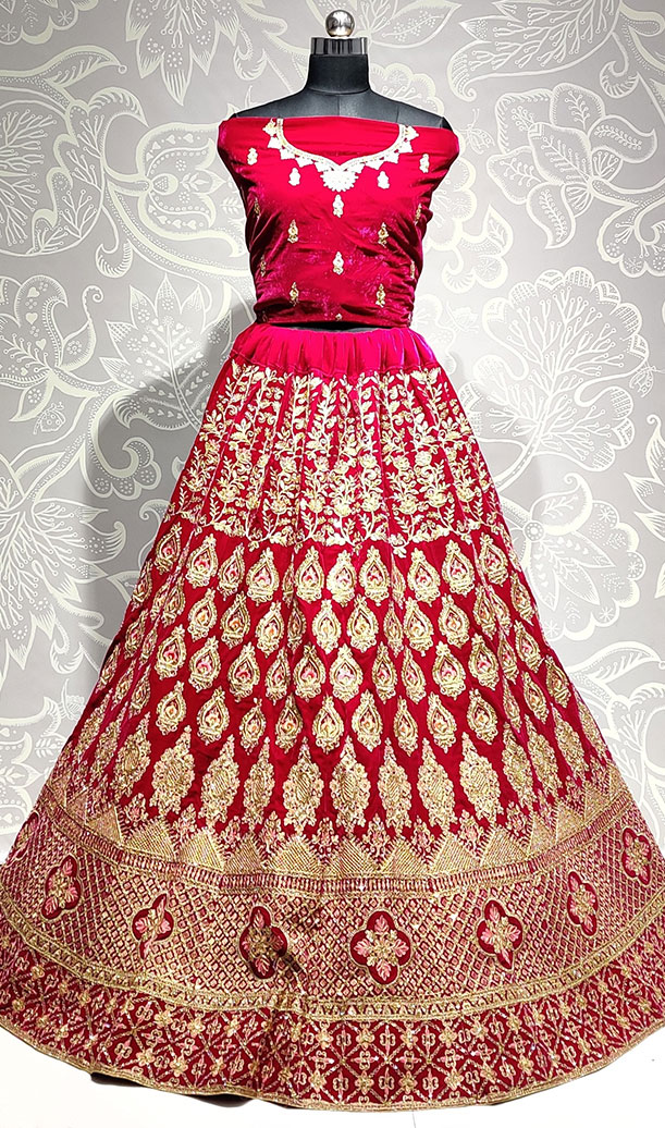 Red Velvet Lehenga