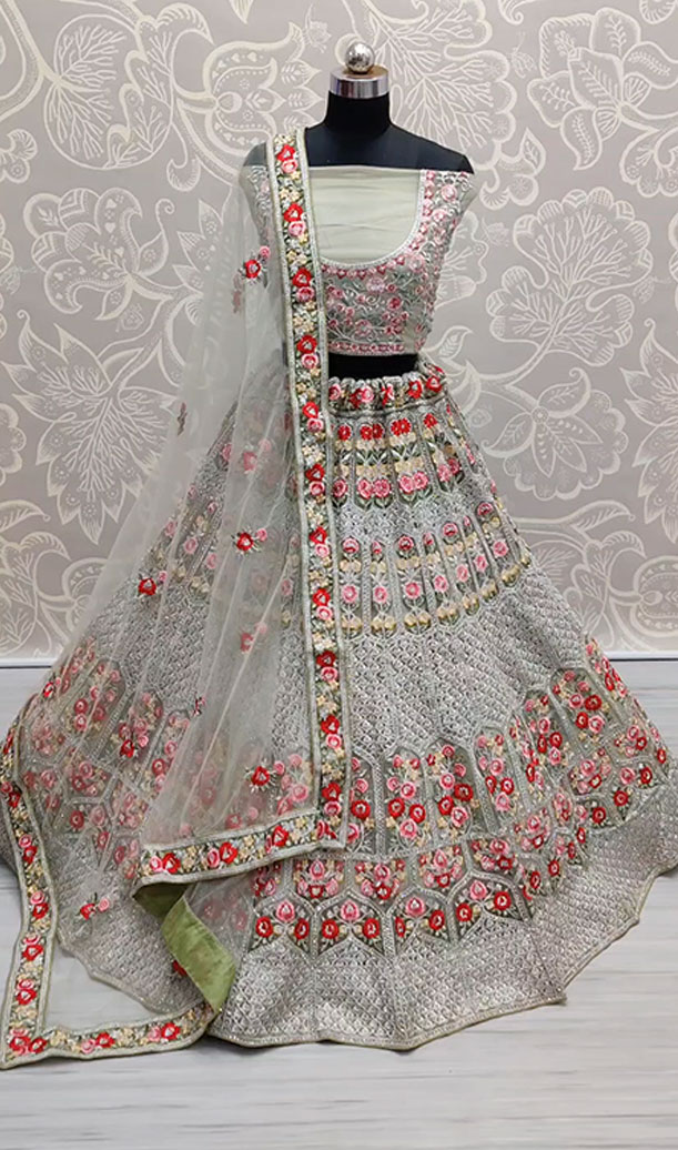 Rose Flower Flaired Lehenga