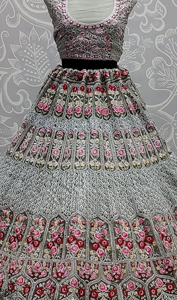 Rose Flower Flaired Lehenga