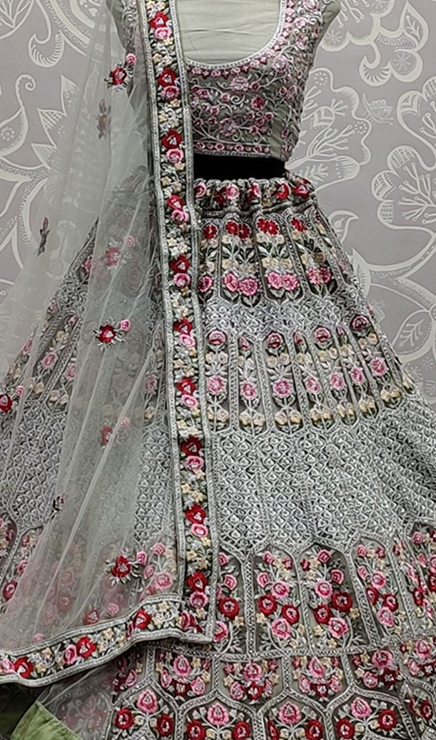 Rose Flower Flaired Lehenga