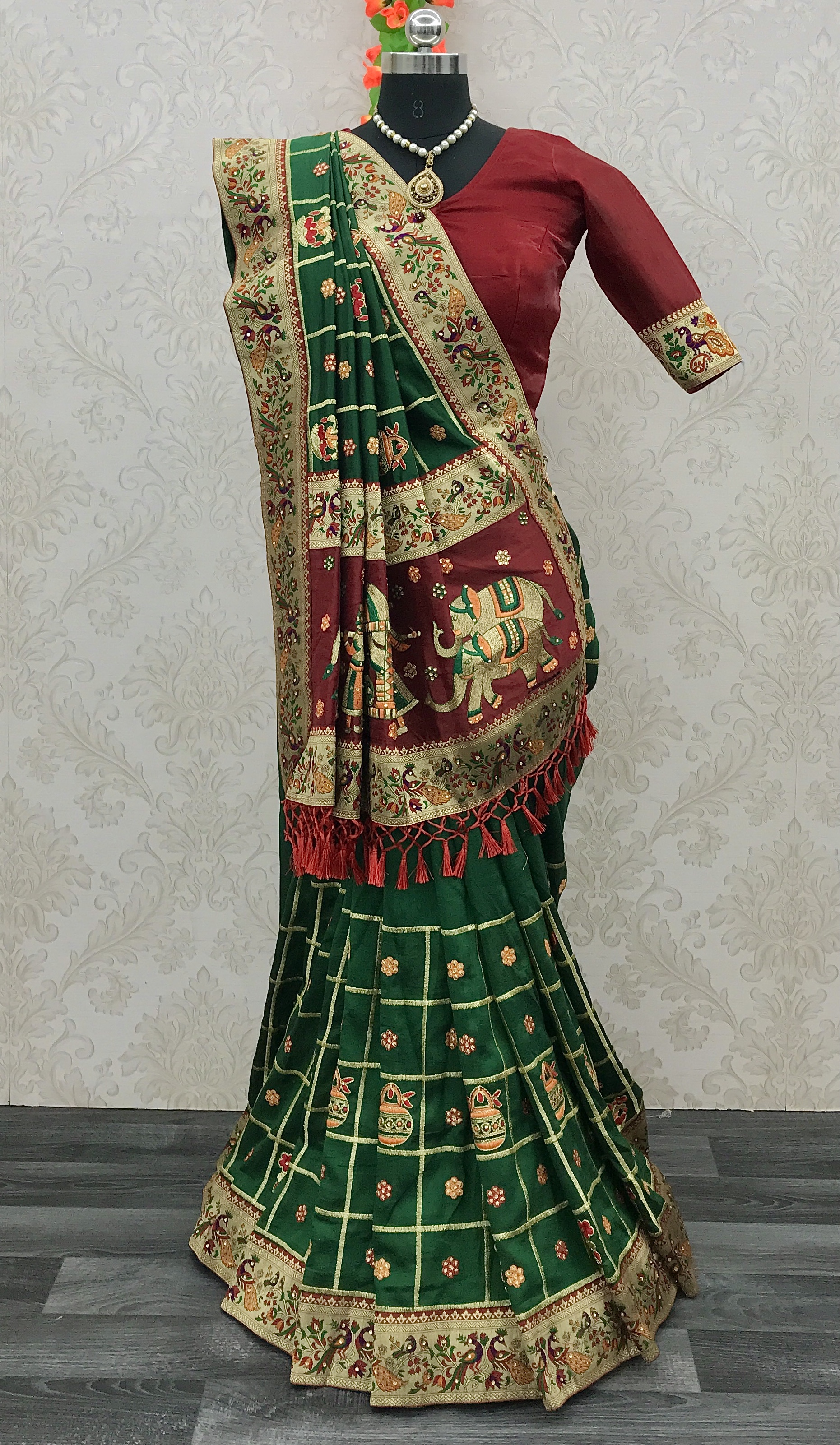 Multicolor Fancy Designer Bandhani Saree, 5.5 Meter, Embroidery