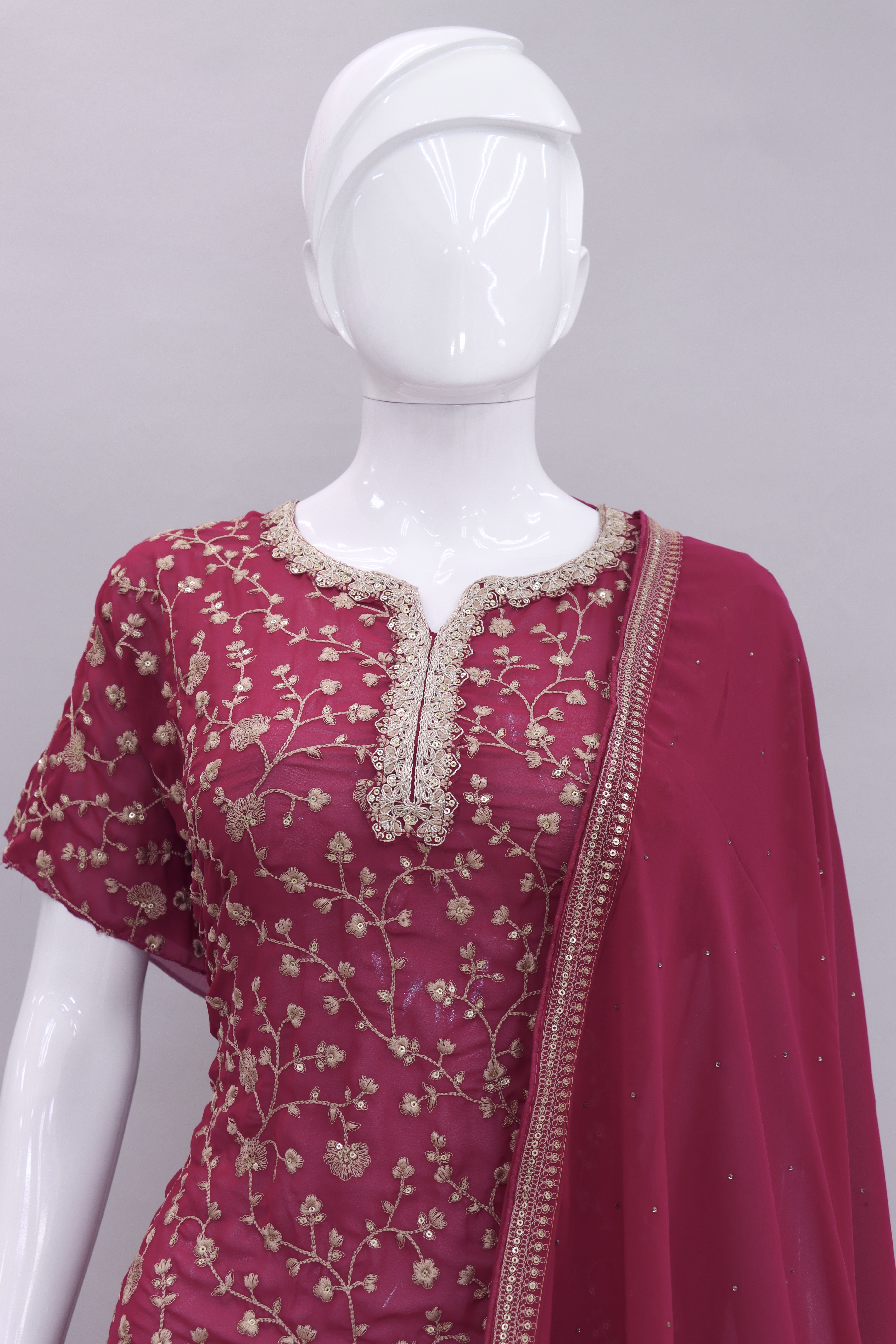 Rani pink Georgette Palazzo Suit