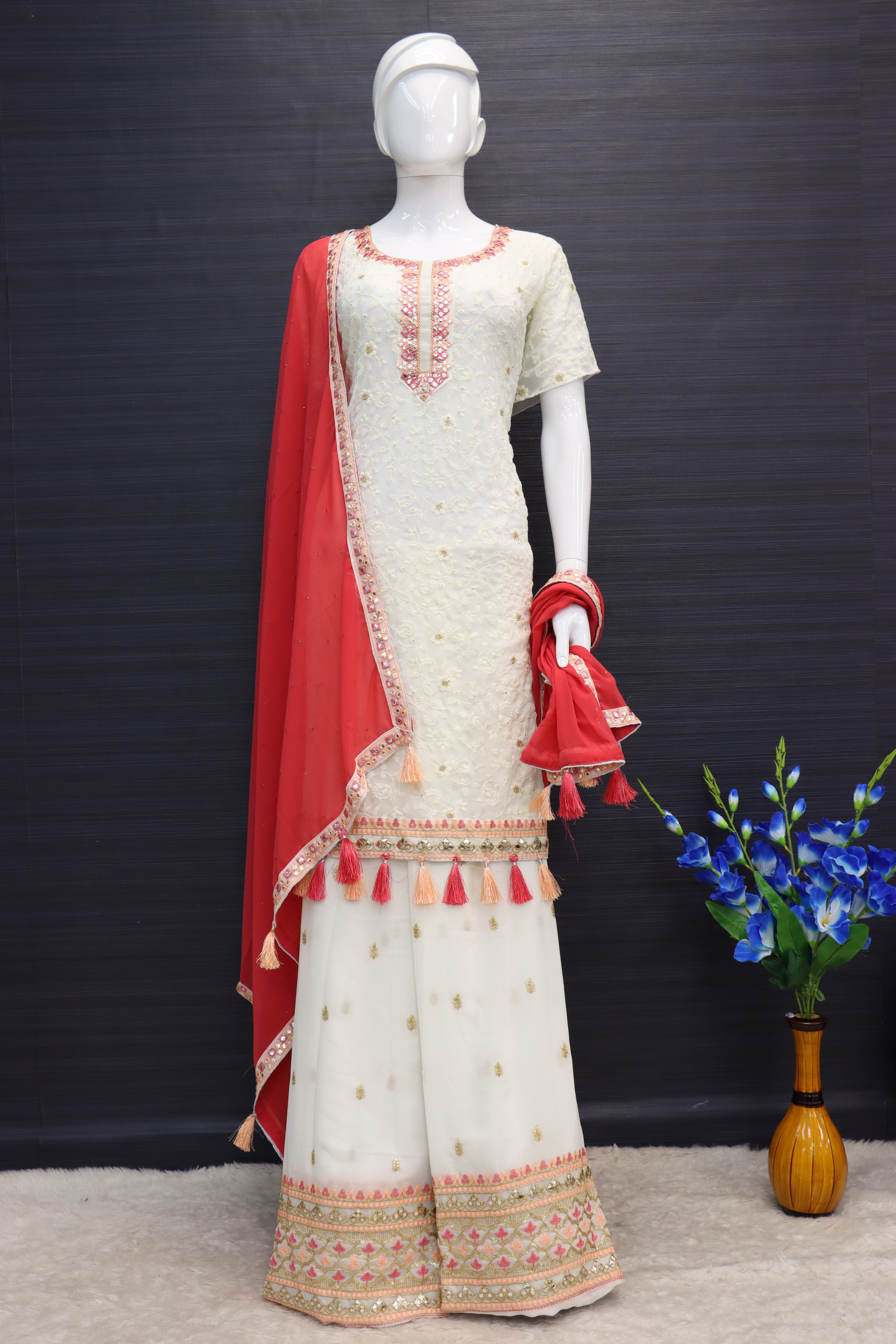 Swanky Embroidered light pista Trendy Salwar Suit