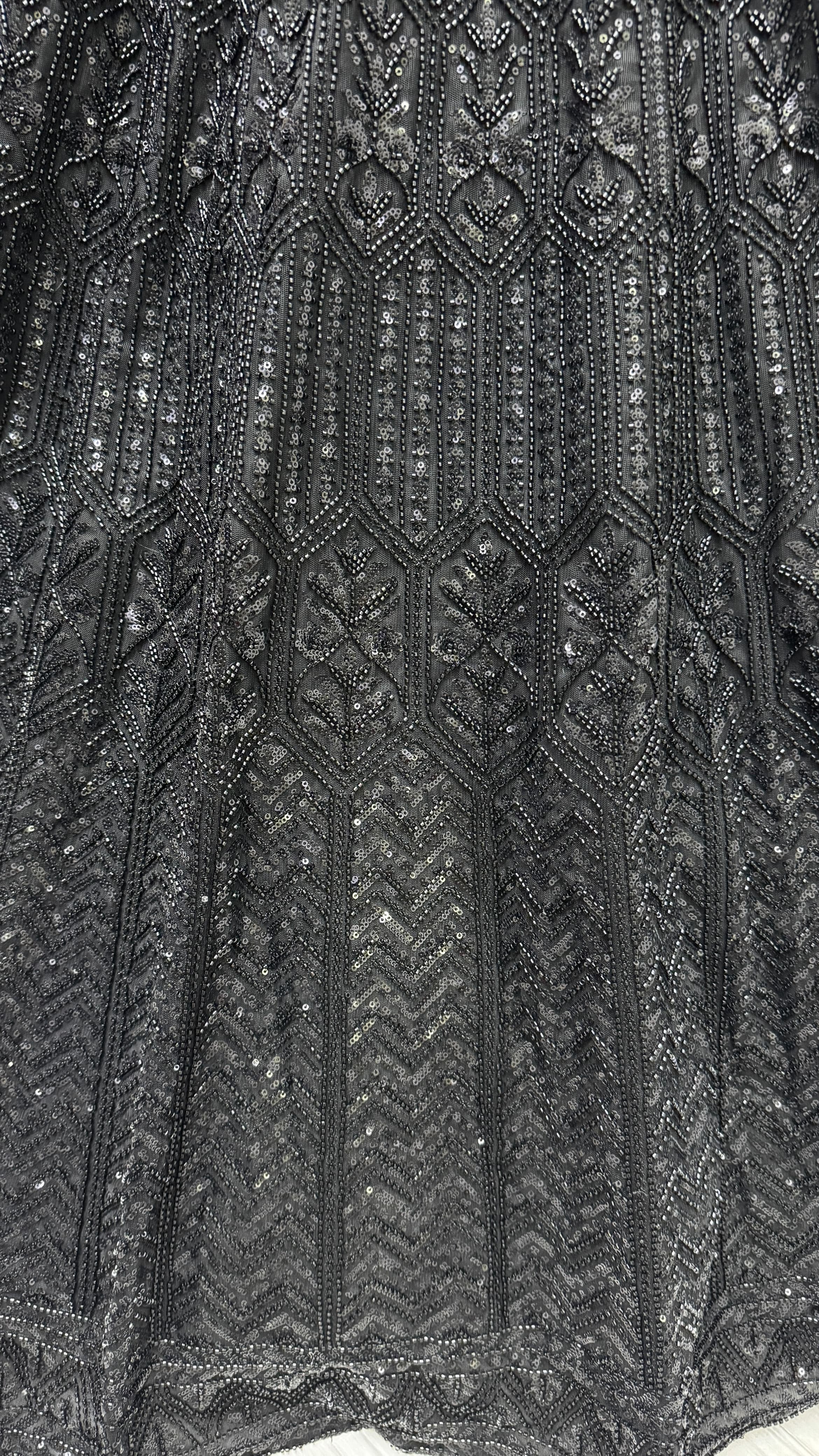 Black Eye-Catchy Beads and Motif  work combine Ready to wear Designer lehenga choli with stitch Blouse