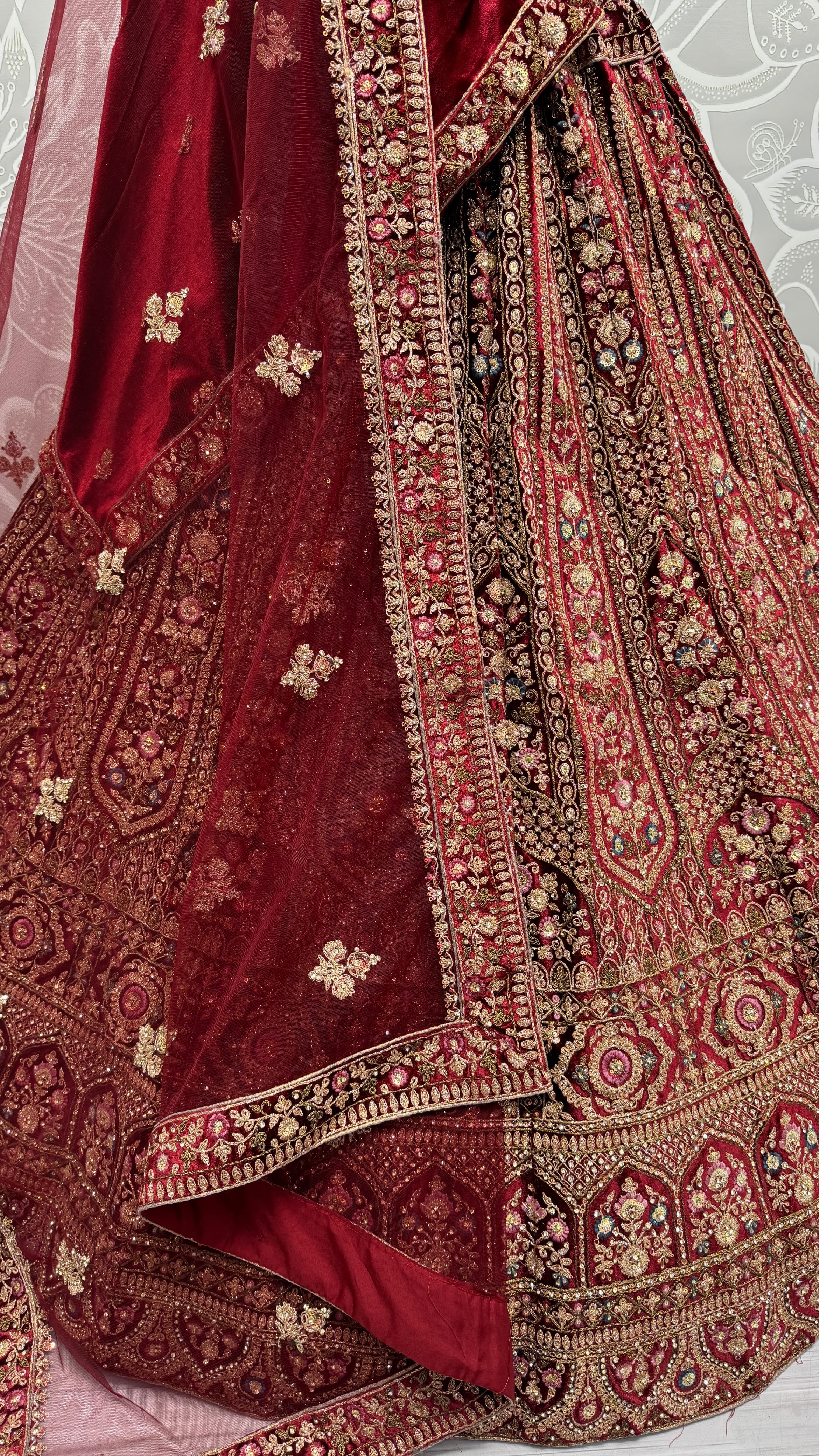 Sophisticated Carfted with Embroidered Red in Multi Thread and Dori work Designer Lehenga Choli
