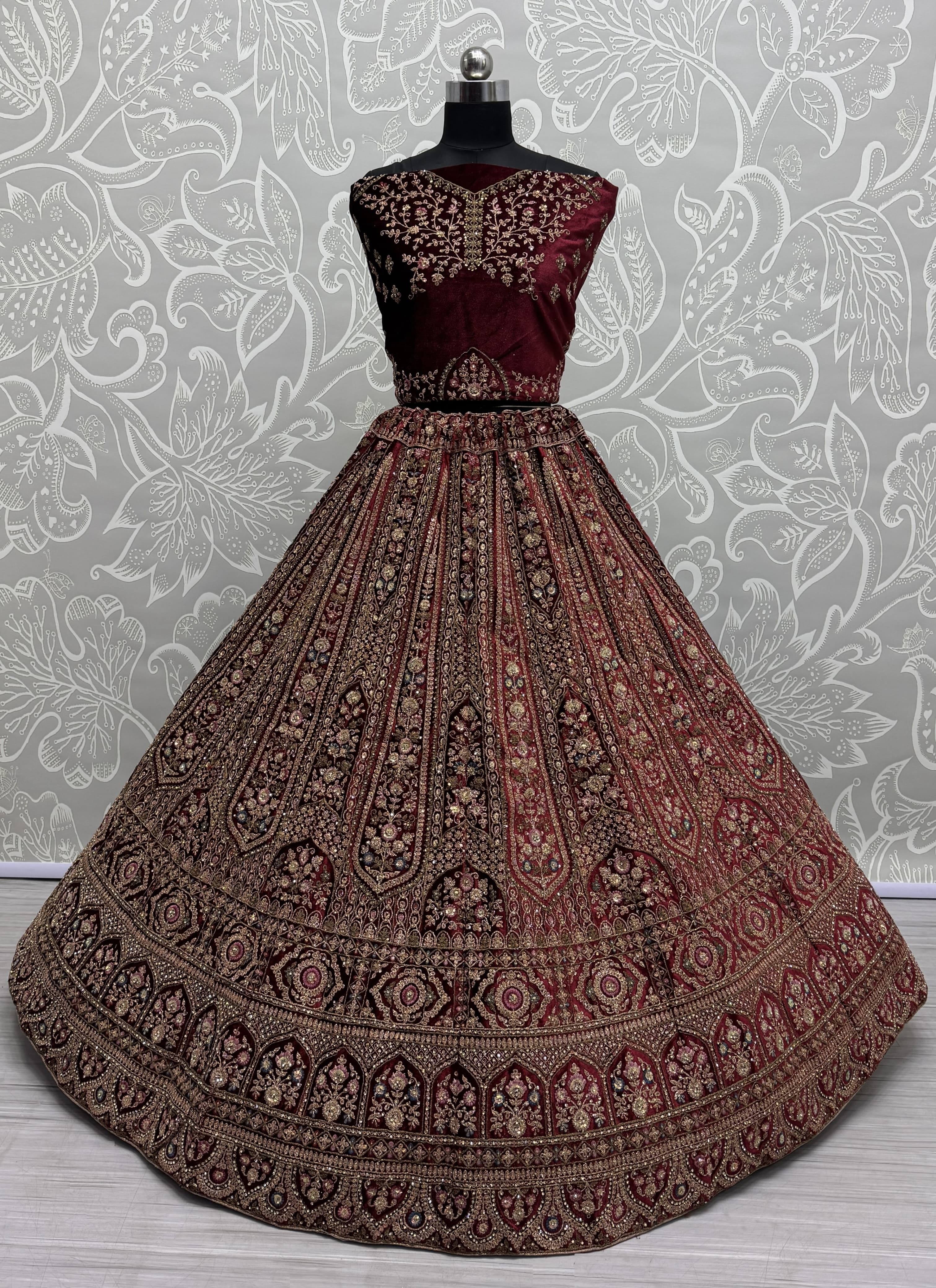 Sophisticated Carfted with Embroidered Red in Multi Thread and Dori work Designer Lehenga Choli