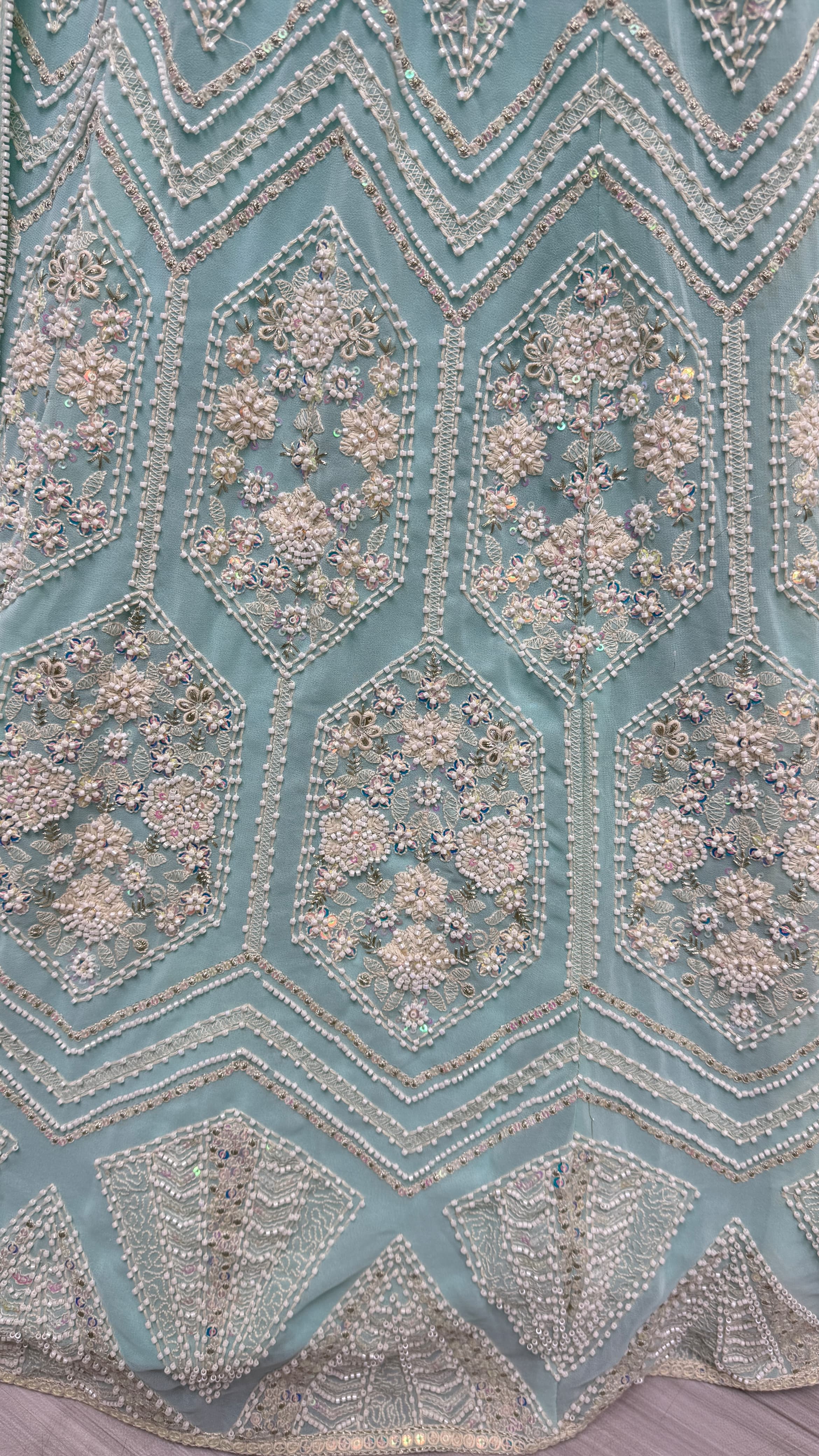 Full Flaired Exclusive Blue Designer Lehenga Choli in Pure Georgette with Ready to Wear Blouse 