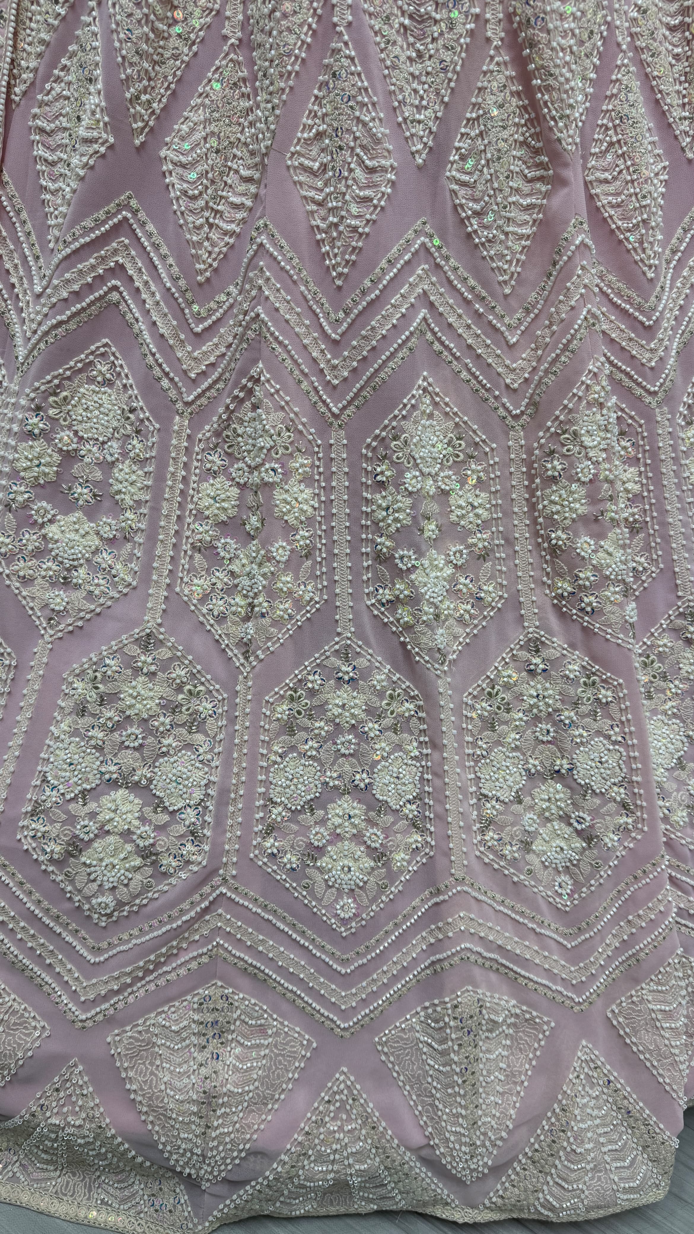 Full Flaired Pink Exclusive Designer Lehenga Choli in Pure Georgette with Ready to Wear Blouse 