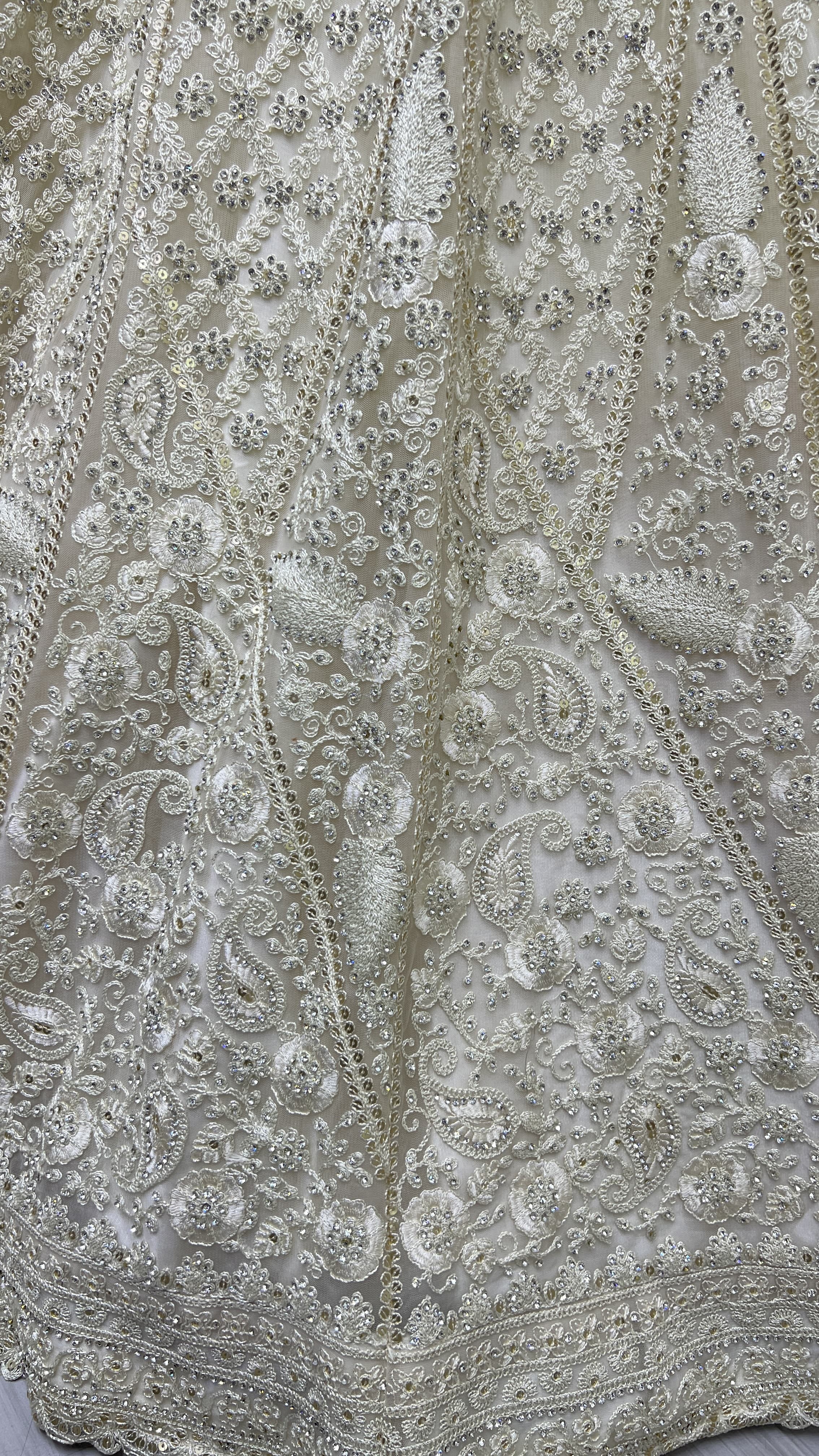 Dori and Zircon Diamond yellow Combine Designer Partywear Lehengacholi